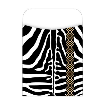 Picture of Barker Creek Peel & Stick Library Pockets, 3 1/2in x 5 1/8in, Zebra, Pack Of 30