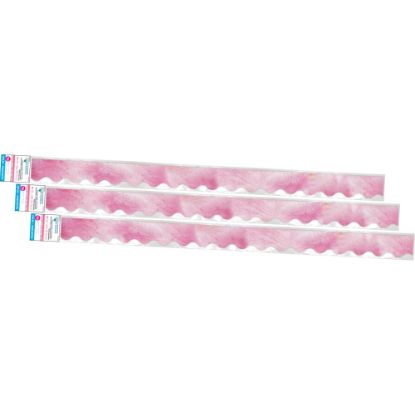 Picture of Barker Creek Double-Sided Scalloped-Edge Border Strips, 2-1/4in x 36in, Pink Tie-Dye, Pack Of 39 Strips