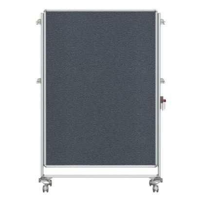 Picture of Ghent Nexus Partition Double-Sided Mobile Magentic Fabric/Non-Magnetic Dry-Erase/Bulletin Board, 46 1/x 4in65in, Silver Aluminum Frame