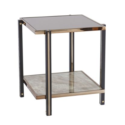 Picture of SEI Thornsett End Table, 24inH x 22-1/4inW x 22-1/4inD, Champagne