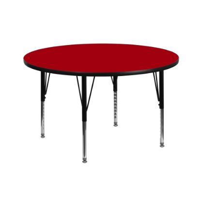 Picture of Flash Furniture 42in Round Thermal Laminate Activity Table With Short Height-Adjustable Legs, Red