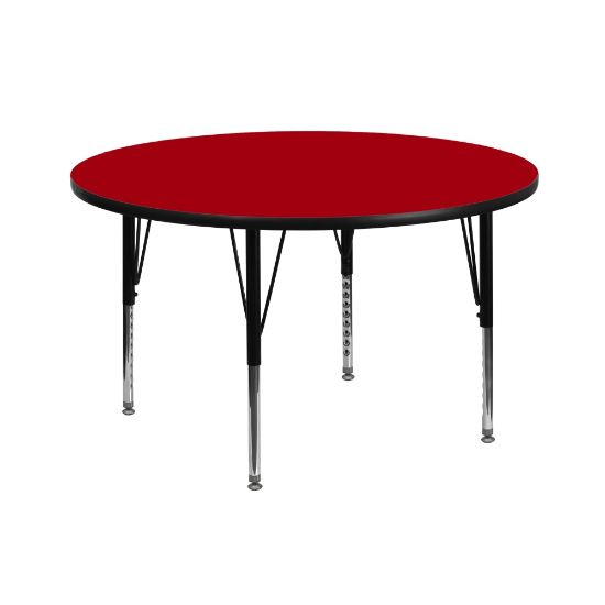 Picture of Flash Furniture 42in Round Thermal Laminate Activity Table With Short Height-Adjustable Legs, Red