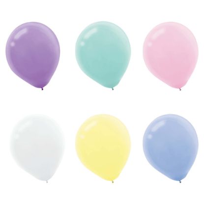 Picture of Amscan Latex Pastel Balloons, 12in, Assorted Colors, Pack Of 72 Balloons, Set Of 2 Packs