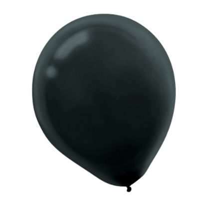 Picture of Amscan Latex Balloons, 12in, Jet Black, 72 Balloons Per Pack, Set Of 2 Packs