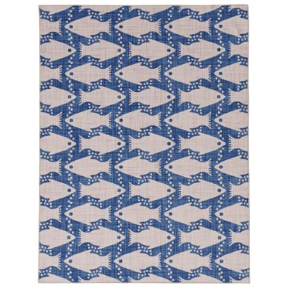 Picture of Linon Washable Area Rug, 3ft x 5ft, Caspian Ivory/Blue