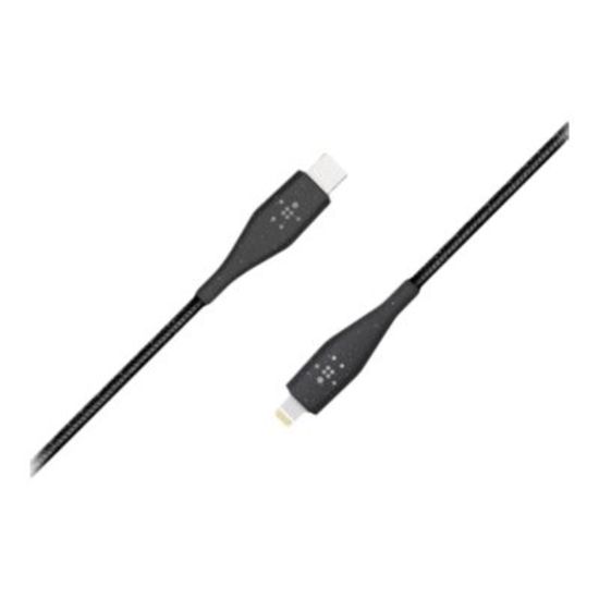 Picture of Belkin DuraTek Plus Lightning/USB Data Transfer Cable - 3.94 ft Lightning/USB Data Transfer Cable - First End: 1 x Lightning - Male - Second End: 1 x USB Type C - Male - Black