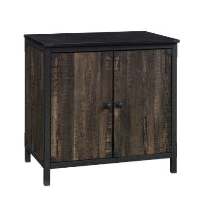 Picture of Sauder Foundry Road 29-1/2inH 2-Shelf Commercial Library Base Utility Cabinet With Doors, Carbon Oak