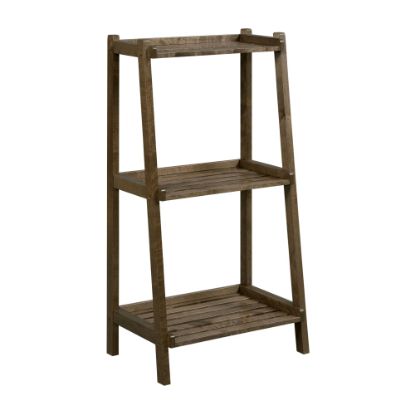 Picture of New Ridge Home Goods Dunnsville 42inH 3-Shelf Leaning Ladder Bookcase, Antique Chestnut