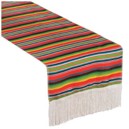 Picture of Amscan Cinco De Mayo Fiesta Stripe Table Runner, 14in x 72in, Multicolor