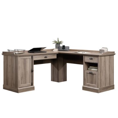 Picture of Sauder Barrister Lane 69inW L-Shaped Computer Desk, Salt Oak