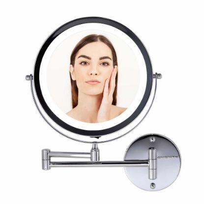 Picture of Ovente Wall-Mounted Vanity Makeup Mirror, 8-1/2in, Chrome