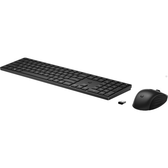 Picture of HP 655 Wireless Keyboard and Mouse Combo for business - USB Type A Wireless RF 2.40 GHz Keyboard - English (US) - Black - USB Type A Wireless RF Mouse - 4000 dpi - Black - Symmetrical - AA, AAA - Compatible with PC