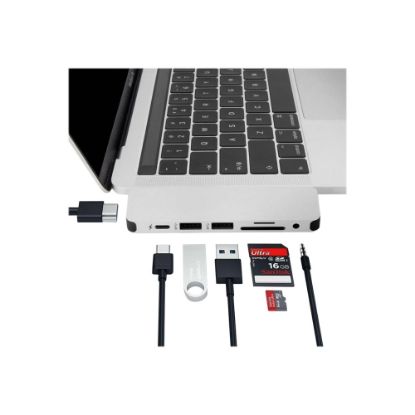 Picture of Targus Sanho HyperDrive SOLO 7-In-1 USB-C Docking Station, 3/8inH x 1-3/16inW x 4-3/8inD, Silver, 00GF49