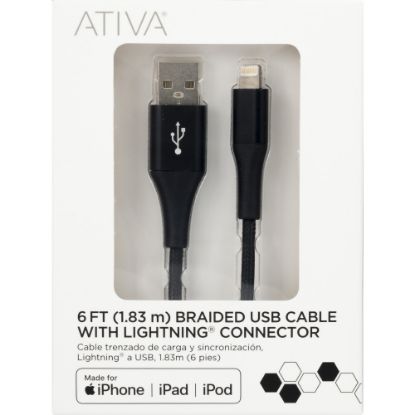 Picture of Ativa Lightning Cable, 6ft, Black, 45381