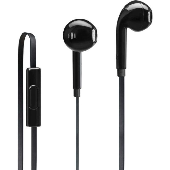 Picture of iStore Classic Fit Earbuds (Glossy Black) - Glossy Black - Mini-phone (3.5mm) - Wired - Earbud - 4.33 ft Cable