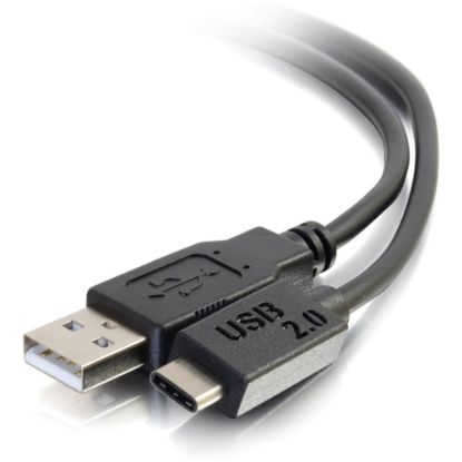 Picture of C2G 10ft USB C to USB Cable - USB C 2.0 to USB A Cable - M/M - 10 ft USB Data Transfer Cable for Smartphone, Tablet, Hard Drive, Printer, Notebook, Cellular Phone - Type C Male USB - Type A Male USB - 480 Mbit/s - Black