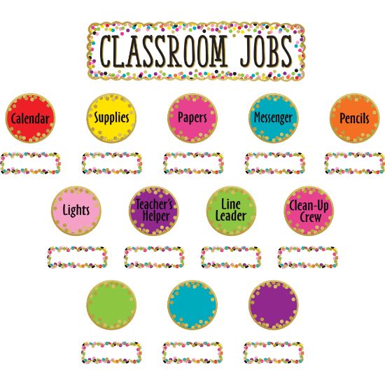 Picture of Teacher Created Resources Confetti Classroom Jobs Mini Bulletin Board Set