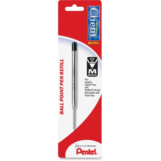 Picture of Pentel BKC10 Liquid Ink Client Pen Refill, Medium Point, Black Ink