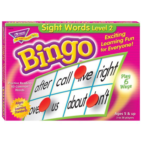 Picture of Trend Sight Words Level 2 Bingo Game, Grades K To 2