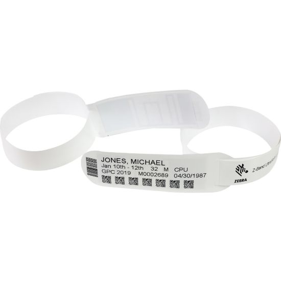 Picture of Zebra Z-Band UltraSoft Wristband Cartridge Kit, White