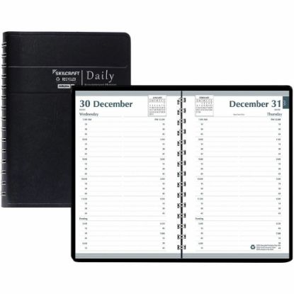 Picture of SKILCRAFT Appointment Planner - Daily - 12 Month - January 2025 - December 2025 - 7:00 AM to 7:45 PM - Quarter-hourly - 1 Week Single Page Layout - 5in x 8in Sheet Size - Twin Wire