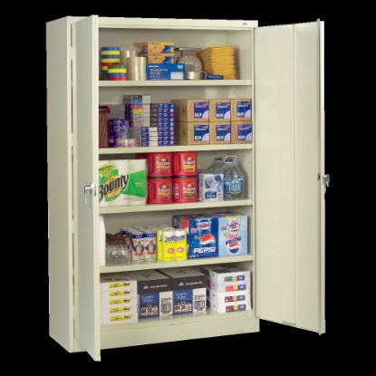 Picture of Standard Storage Cabinet, 4 Adjustable Shelves, 18inW x 72inD, Putty