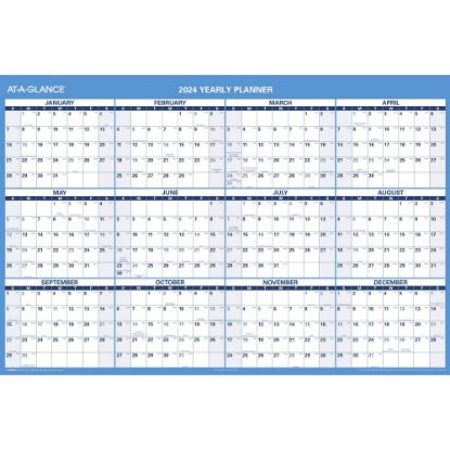 Picture of 2023-2024 AT-A-GLANCE Reversible/Erasable Horizontal Academic/Regular Year Wall Calendar, 48in x 32in, January to December 2024/July 2023 to June 2024, PM326S28