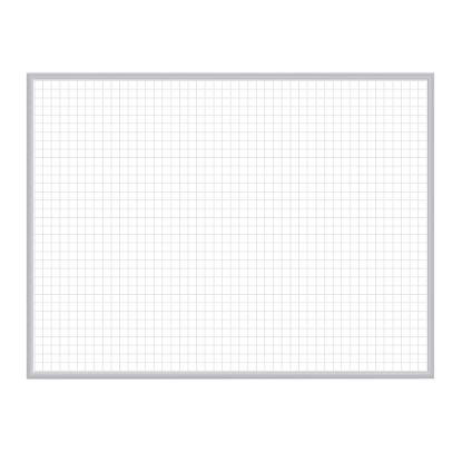 Picture of Ghent Grid 1in x 1in Magnetic Dry-Erase Whiteboard, 48 1/2in x 96 1/2in, Satin, Aluminum Frame With Silver Finish