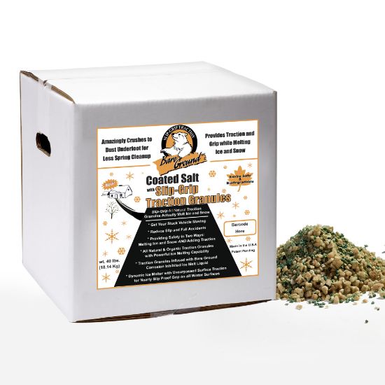 Picture of Bare Ground Granular Ice Melt, Premium Blend, With Infused Traction Granules, 40 lb Box