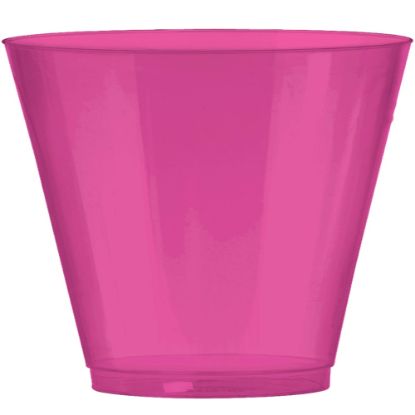 Picture of Amscan Plastic Cups, 9 Oz, Bright Pink, 72 Cups Per Pack, Set Of 2 Packs