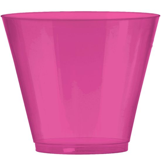 Picture of Amscan Plastic Cups, 9 Oz, Bright Pink, 72 Cups Per Pack, Set Of 2 Packs