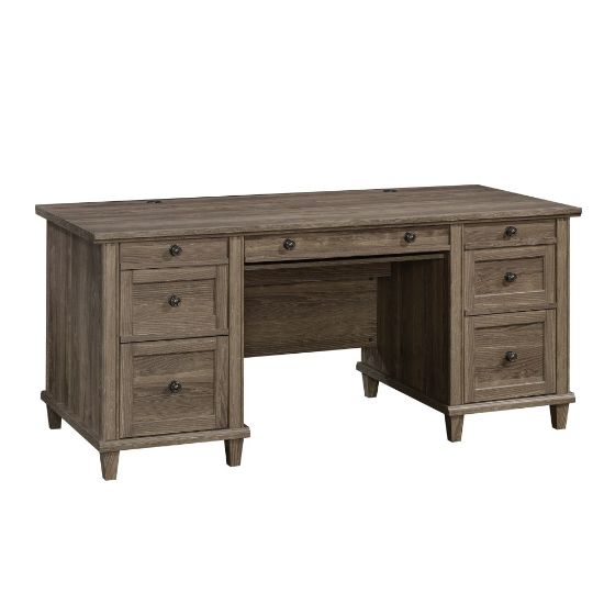 Picture of Sauder Hammond 68inW Executive Computer Desk, Emery Oak