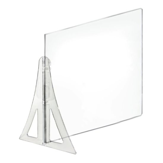 Picture of Azar Displays Single Leg Partition Cashier Shield, 20in x 20in, Clear, Set Of 2 Shields