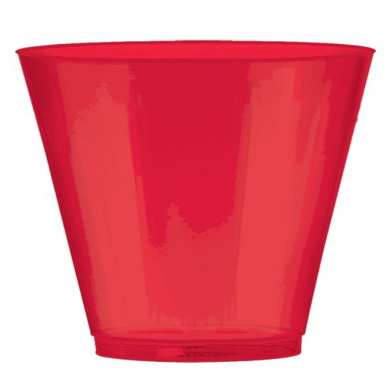 Picture of Amscan Plastic Cups, 9 Oz, Apple Red, 72 Cups Per Pack, Set Of 2 Packs