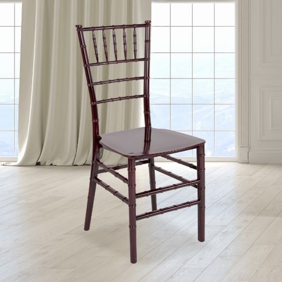 Picture of Flash Furniture HERCULES Series Resin Stackable Chiavari Chair, Mahogany