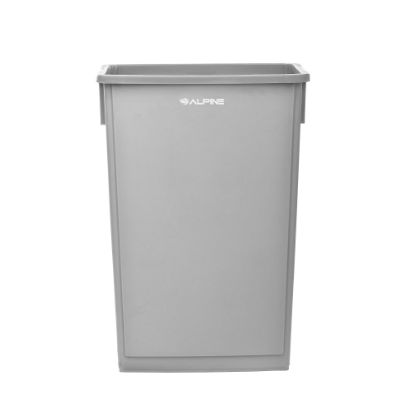 Picture of Alpine Rectangular Polypropylene Slim Trash Can, 23 Gallons, Gray