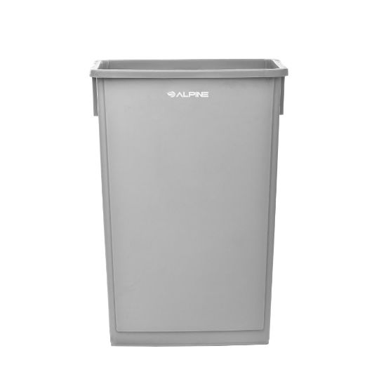 Picture of Alpine Rectangular Polypropylene Slim Trash Can, 23 Gallons, Gray