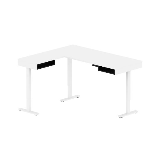 Picture of Bestar Pro-Vega 72inW L-Shaped Standing Corner Desk, White/Black