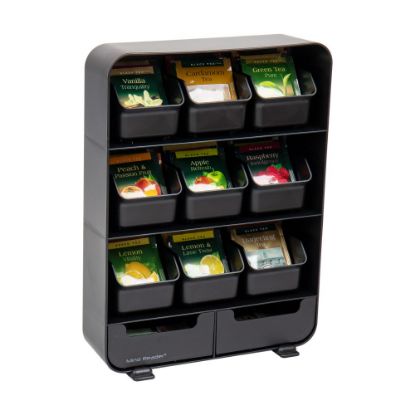 Picture of Mind Reader 11 Removable Drawer Tea Bag Organizer, 13-3/4inH x 3-1/4inW x 10-1/4inL, Black