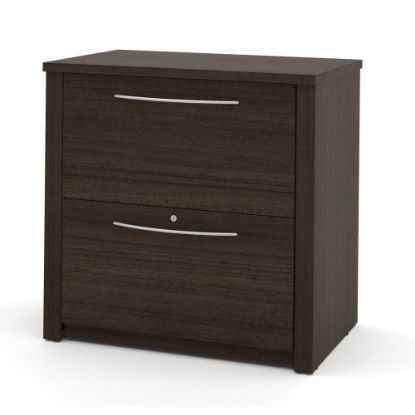 Picture of Bestar Embassy 30-13/16inW x 19-5/8inD Lateral 2-Drawer Locking File Cabinet, Dark Chocolate