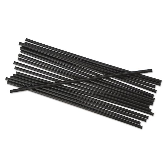 Picture of Boardwalk Single-Tube Stir Straws, 5 1/4in, Black, 1,000 Straws Per Pack, Carton Of 10 Packs