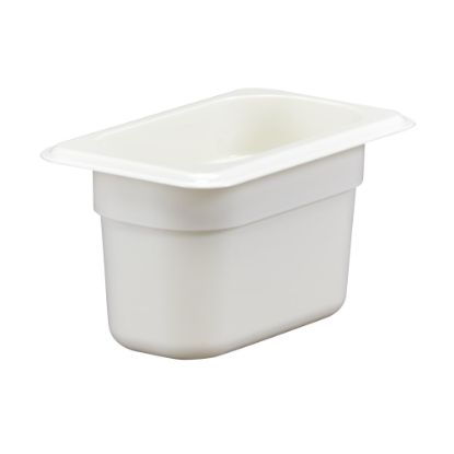 Picture of Cambro Camwear GN 1/9 Size 4in Food Pans, 4inH x 4-1/4inW x 7inD, White, Set Of 6 Pans