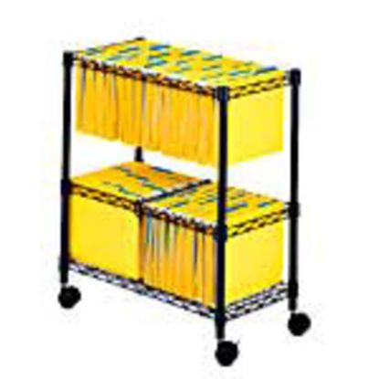 Picture of Safco 2-Tier Rolling File Cart, Black