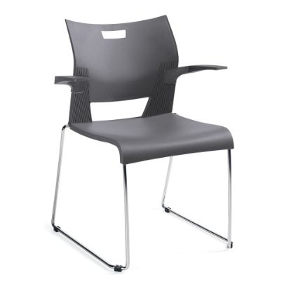 Picture of Global Duet Stacking Armchair, 32 1/4inH x 25 1/2inW x 23inD, Chrome