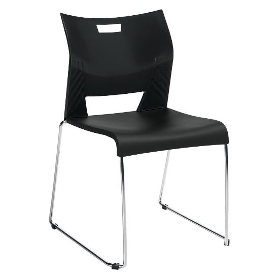 Picture of Global Duet Stacking Chair, 32 1/4inH x 25 1/2inW x 23inD, Asphalt Night/Chrome