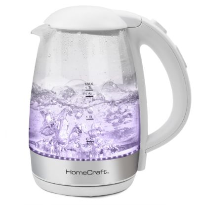 Picture of Nostalgia Electrics HomeCraft 7-Cup Glass Electric Kettle, White