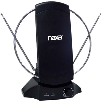 Picture of Naxa High Powered Amplified Antenna Suitable For HDTV and ATSC Digital Television - Range - UHF, VHF, FM - 40 MHz to 230 MHz, 470 MHz to 862 MHz - Television, Radio Communication, Indoor - Black