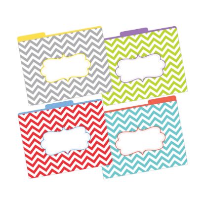 Picture of Barker Creek Tab File Folders, 8 1/2in x 11in, Letter Size, Chevron Beautiful, Pack Of 12