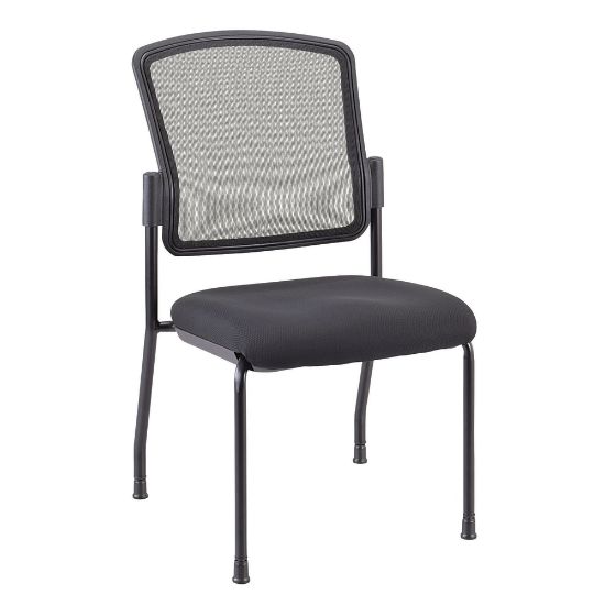 Picture of WorkPro Spectrum Series Mesh/Fabric Stacking Guest Chair, Armless, Black, Set Of 2 Chairs, BIFMA Compliant