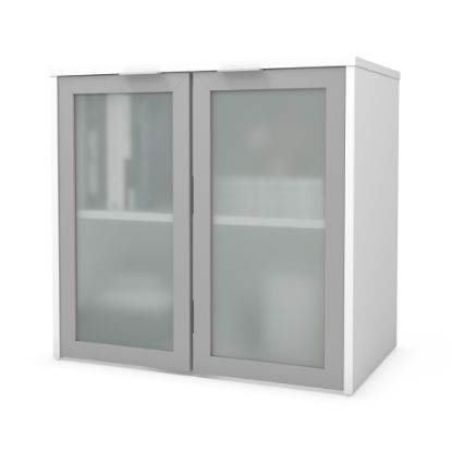 Picture of Bestar i3 Plus 31inW Hutch With Frosted Glass Doors, White